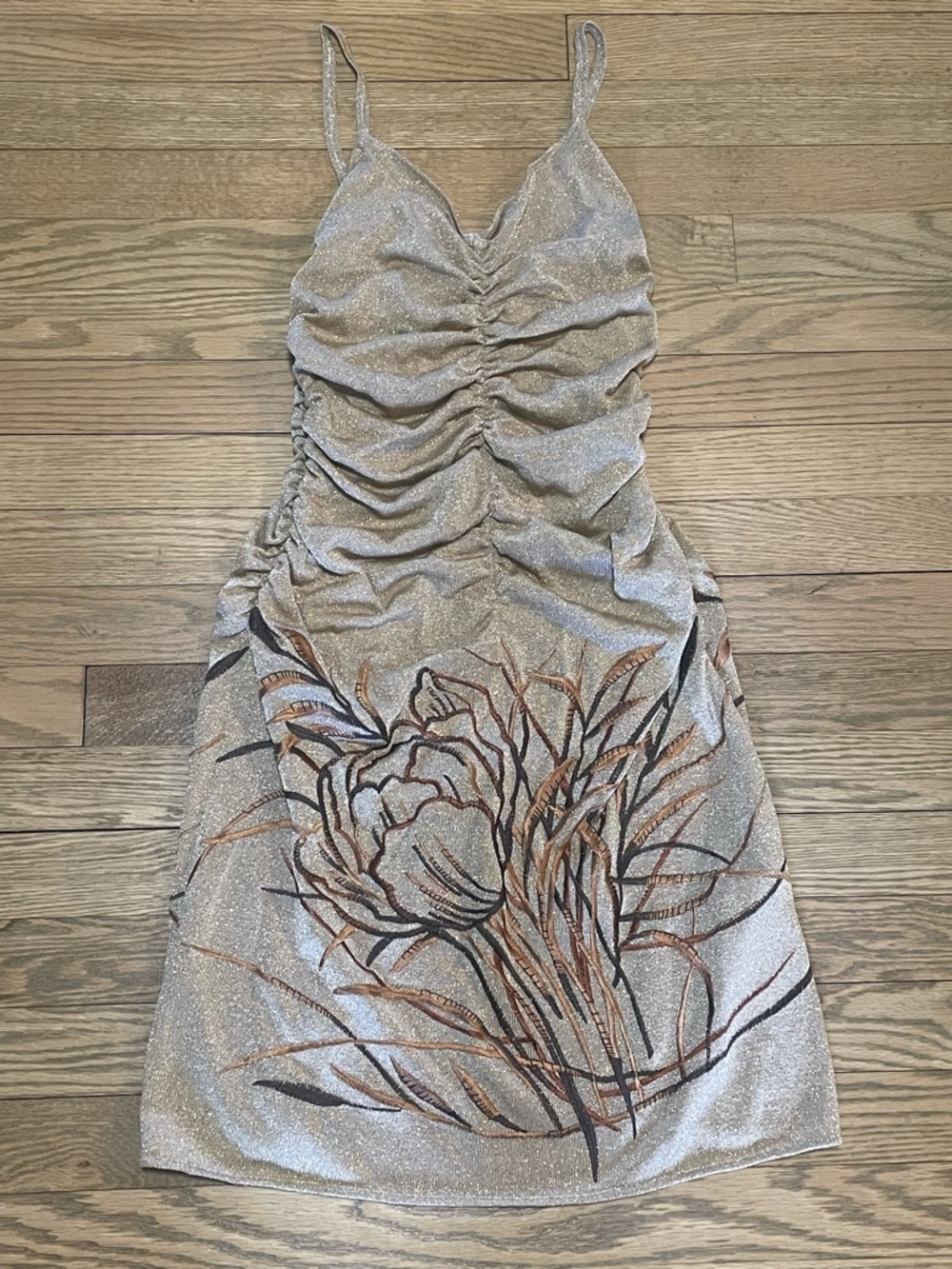 VTG Valentino Boutique metallic embroidered mini dress - Japan Exclusive- Sz M